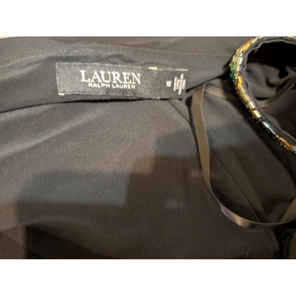 Polo Ralph Lauren Black Label Women's Beaded Jersey Cocktail Dress 12 Black - Picture 8 of 8